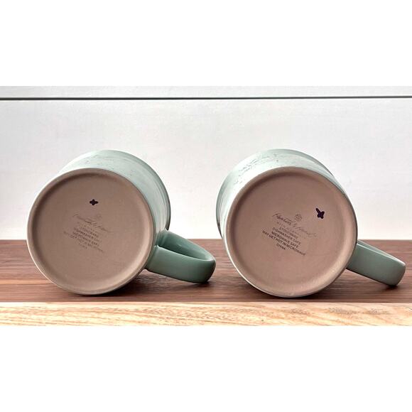 Hearth & Hand by Magnolia Two Matte Green Gold Speck Mugs Cups Stoneware 16oz - Picture 6 of 14